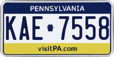 PA license plate KAE7558