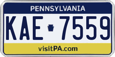 PA license plate KAE7559