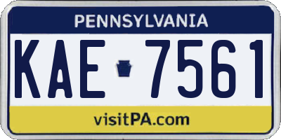 PA license plate KAE7561