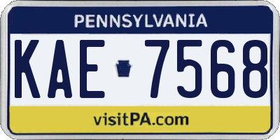 PA license plate KAE7568