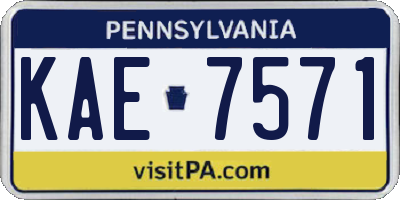 PA license plate KAE7571
