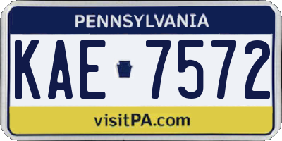 PA license plate KAE7572