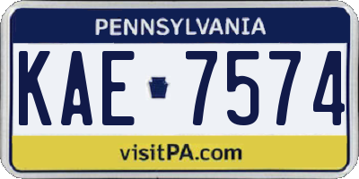PA license plate KAE7574