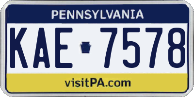 PA license plate KAE7578
