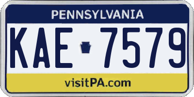 PA license plate KAE7579