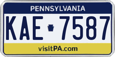 PA license plate KAE7587
