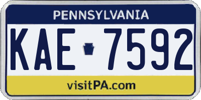 PA license plate KAE7592