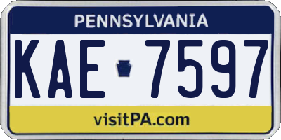 PA license plate KAE7597