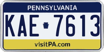 PA license plate KAE7613