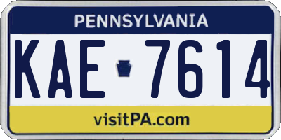 PA license plate KAE7614