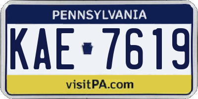 PA license plate KAE7619