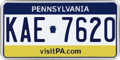 PA license plate KAE7620