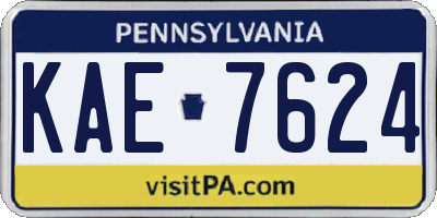 PA license plate KAE7624