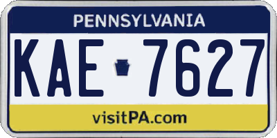 PA license plate KAE7627