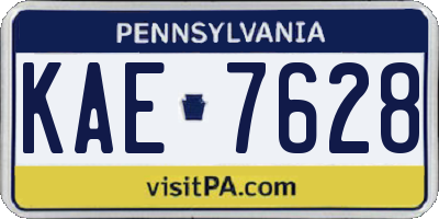 PA license plate KAE7628
