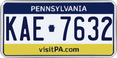 PA license plate KAE7632