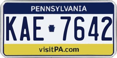 PA license plate KAE7642