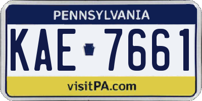 PA license plate KAE7661
