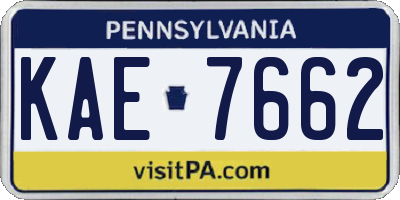PA license plate KAE7662
