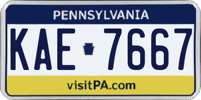 PA license plate KAE7667
