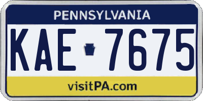 PA license plate KAE7675