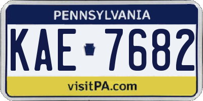 PA license plate KAE7682