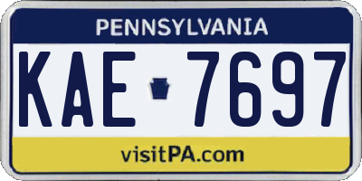 PA license plate KAE7697