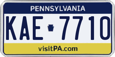 PA license plate KAE7710