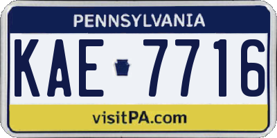 PA license plate KAE7716