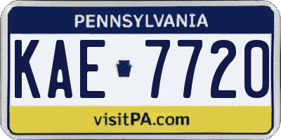 PA license plate KAE7720