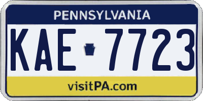 PA license plate KAE7723