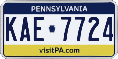 PA license plate KAE7724