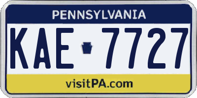 PA license plate KAE7727