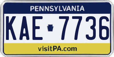 PA license plate KAE7736