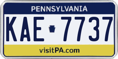 PA license plate KAE7737
