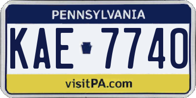 PA license plate KAE7740