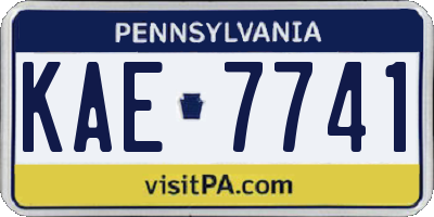 PA license plate KAE7741