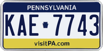 PA license plate KAE7743