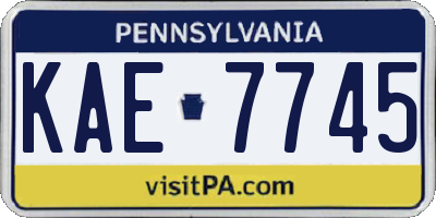 PA license plate KAE7745