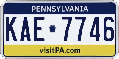 PA license plate KAE7746