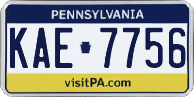 PA license plate KAE7756