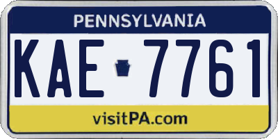 PA license plate KAE7761