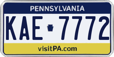 PA license plate KAE7772