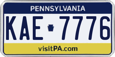 PA license plate KAE7776