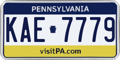 PA license plate KAE7779