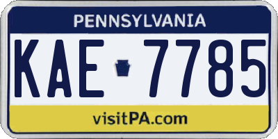 PA license plate KAE7785