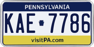 PA license plate KAE7786
