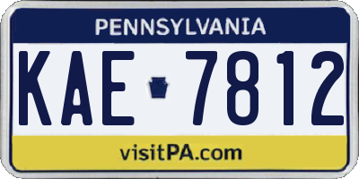 PA license plate KAE7812