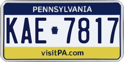 PA license plate KAE7817