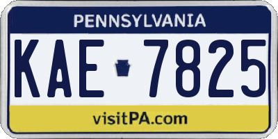 PA license plate KAE7825